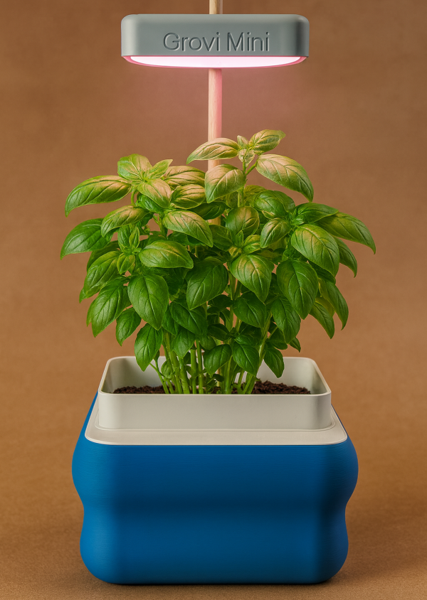 Grovi Mini Smart Garden mit LED‑Vollspektrumlicht für Indoor‑Kräuter