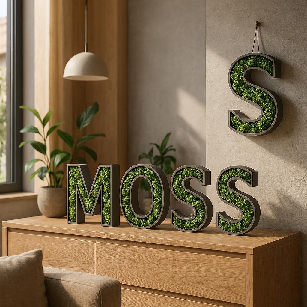 Moos Buchstaben kaufen – individuelle Wanddeko mit echtem Moos – Bild 2