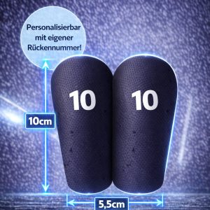 Mini Schienbeinschoner personalisiert – individuell formbar, mit Rückennummer (01–20)